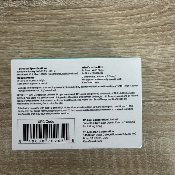 NWT TP-Link Kasa Smart Wi-Fi Plug Mini l 2 Pack - Picture 3 of 3